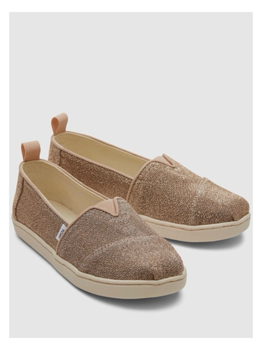 TOMS Alpargata Gold Sparkle Knit Kids Shoe | Youth 2